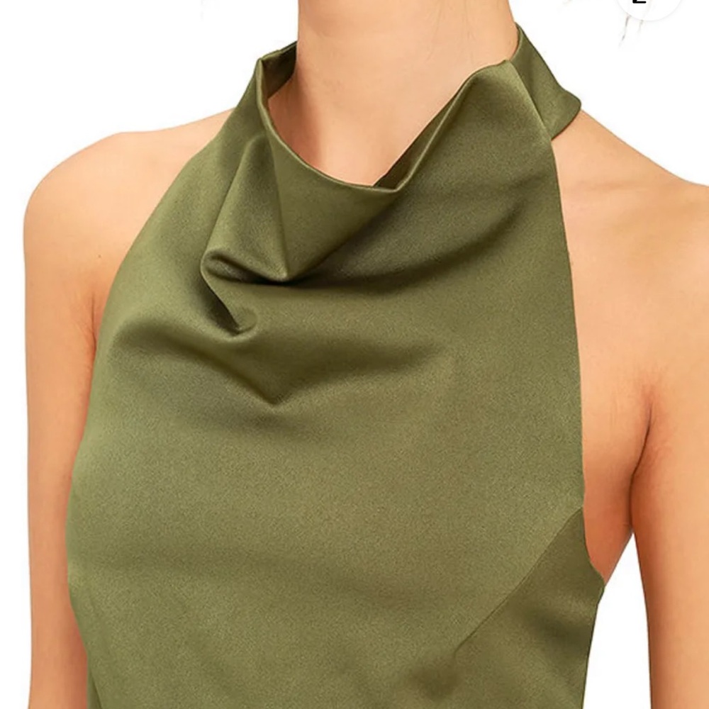 Elliatt Camo Dress Size M Khaki Green Asymmetrical Party Event Cocktail Chic - Picture 4 of 12